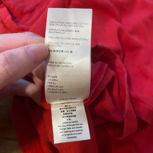 We The Free Free People Boyfriend Tee Shirt Red Womens Medium Oversized - Picture 8 of 9